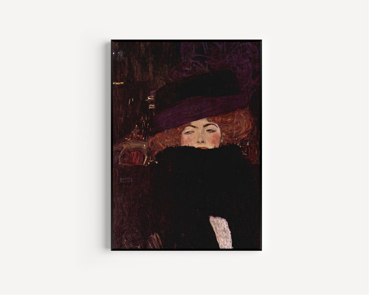 Gustav Klimt — Lady with Hat and Feather Boa (Dame mit Hut und Federboa) | Fine Art Print
