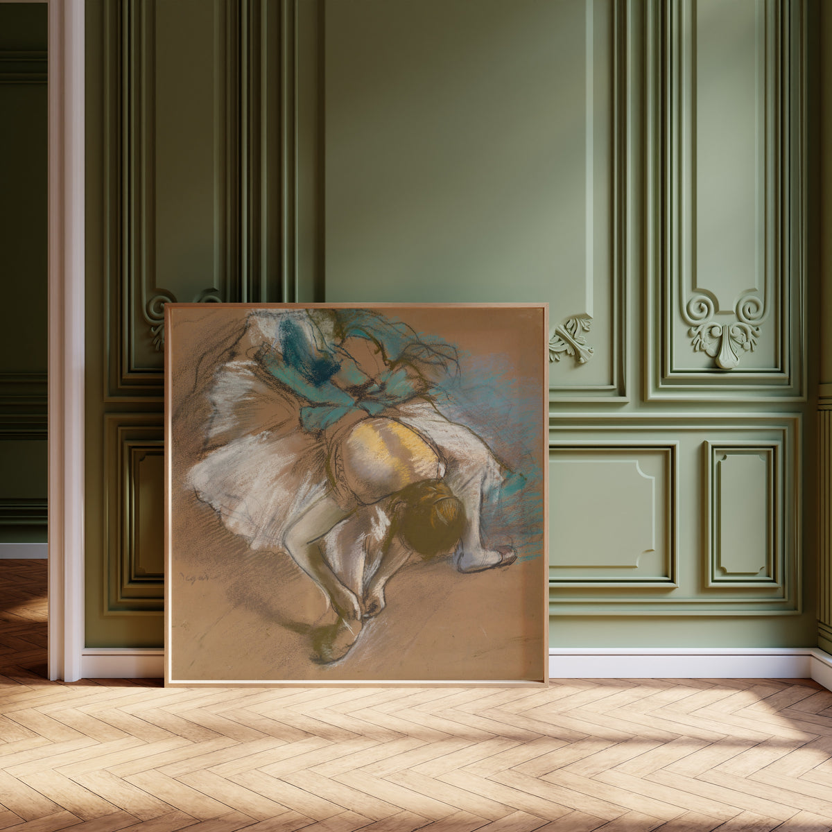 Edgar Degas — Dancer Adjusting Her Slipper (Yellow Bodice) | Fine Art Print