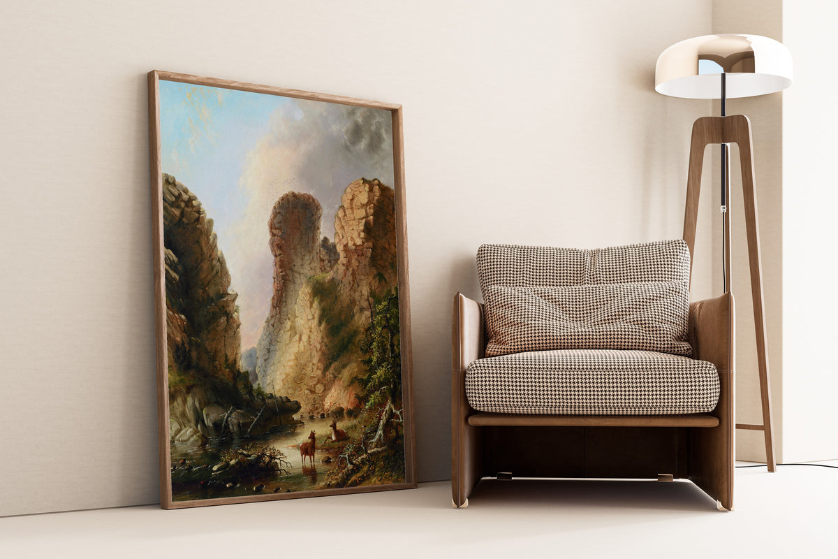 Alfred Jacob Miller — Deer by the River, Wyoming | Fine Art Print
