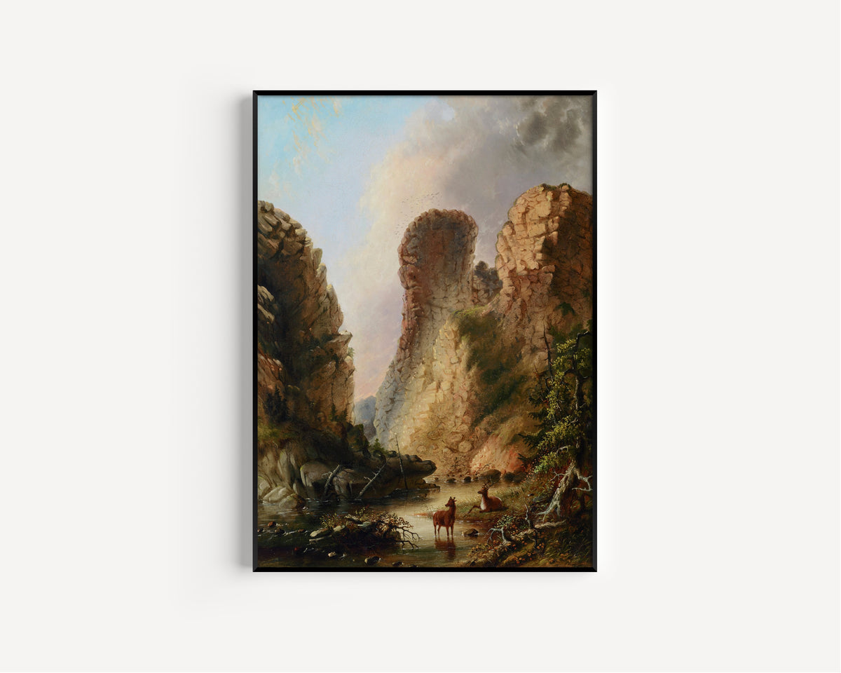 Alfred Jacob Miller — Deer by the River, Wyoming | Fine Art Print