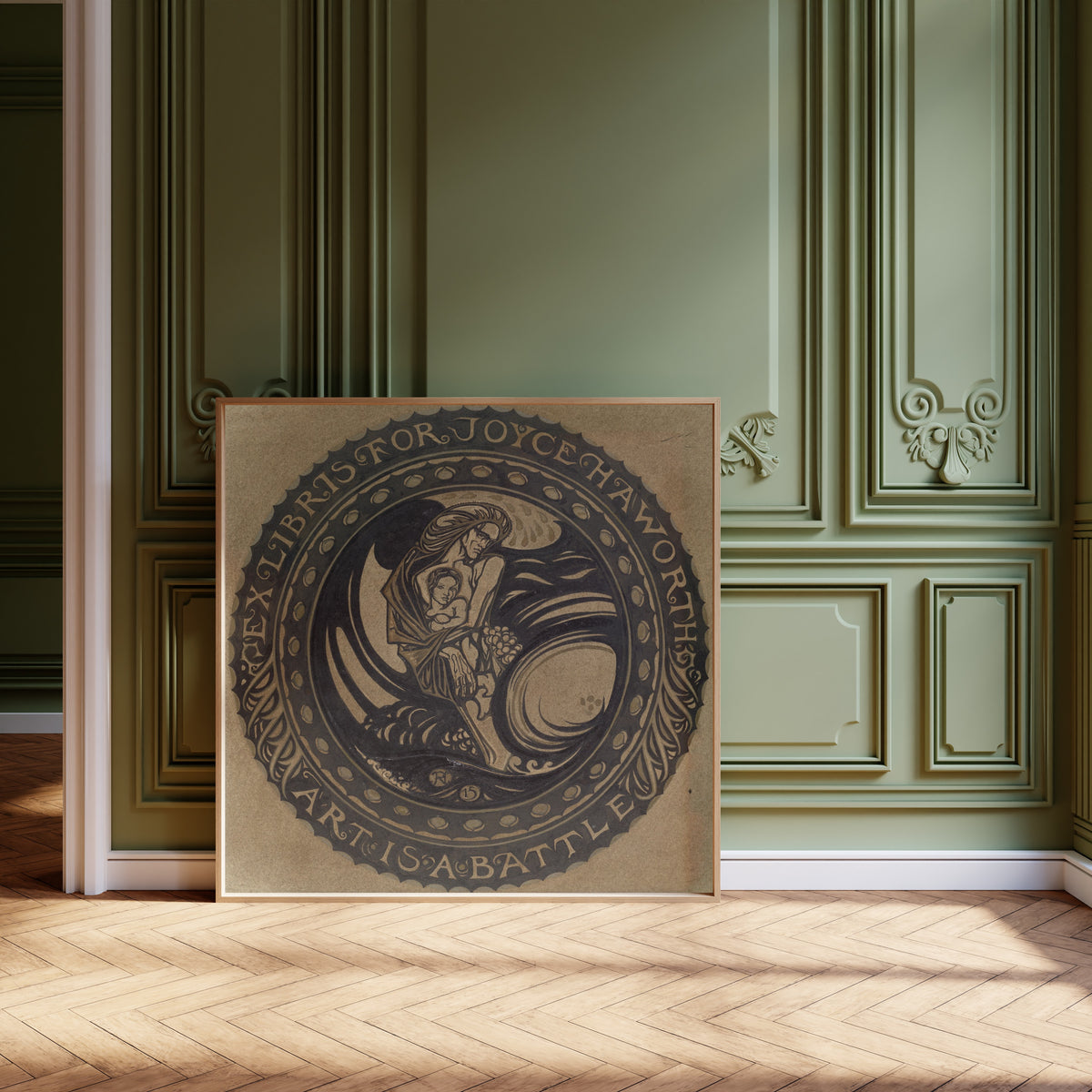 Richard Roland Holst — Design for an Ex Libris for Joyce Haworth | Art Nouveau Design Print