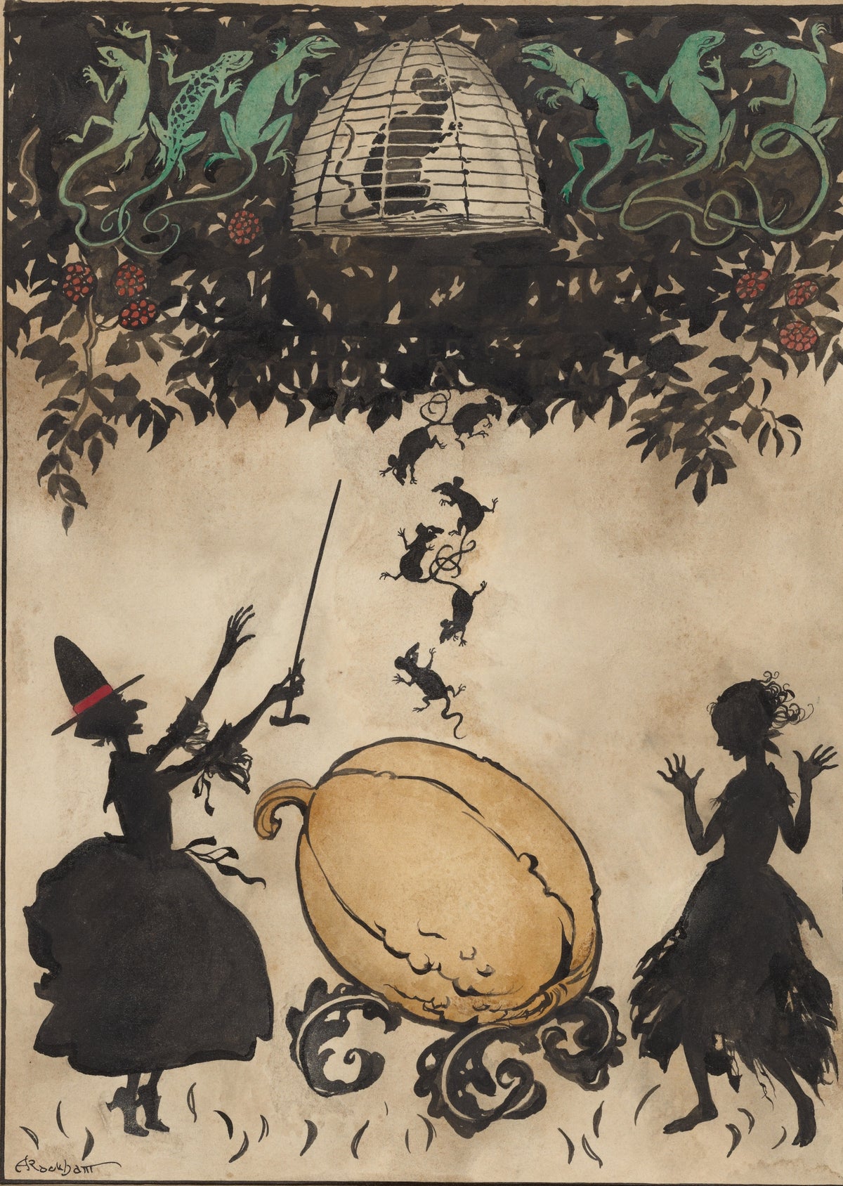 Arthur Rackham — Design for the Cover of Cinderella | Fairy Tale Illustration Print