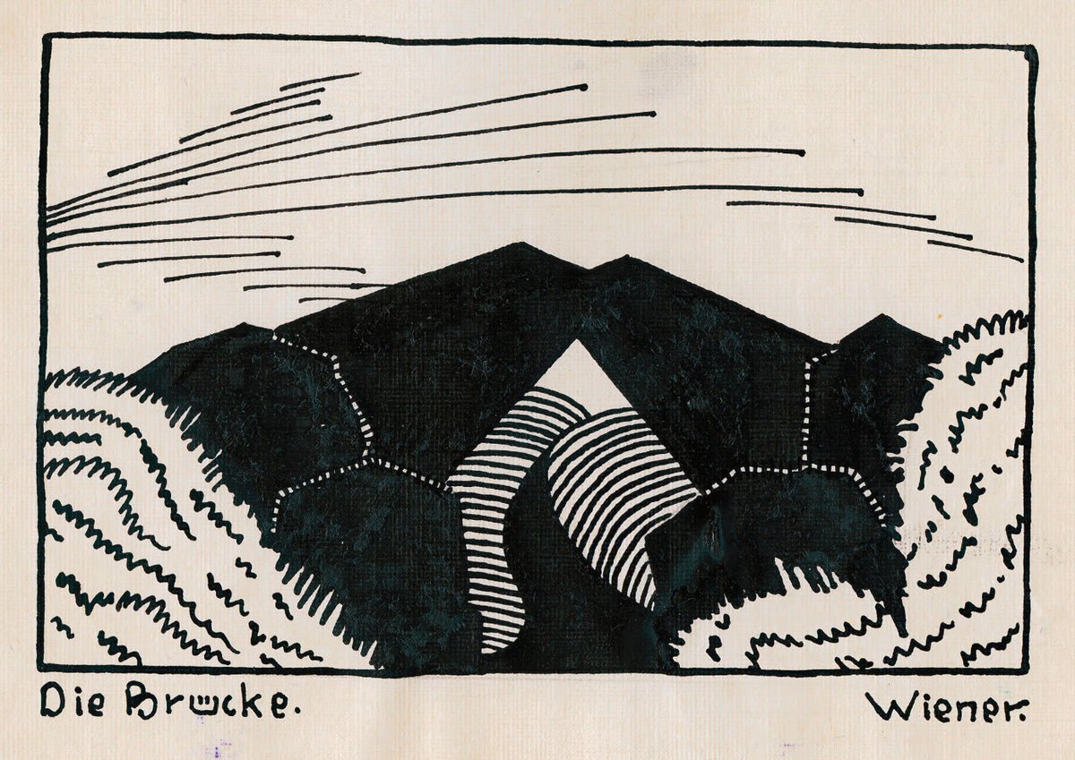 Karl Wiener — Die Brücke (The Bridge) | Modernist Landscape Print