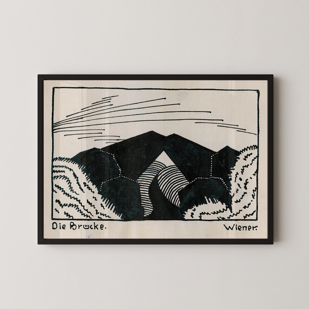 Karl Wiener — Die Brücke (The Bridge) | Modernist Landscape Print