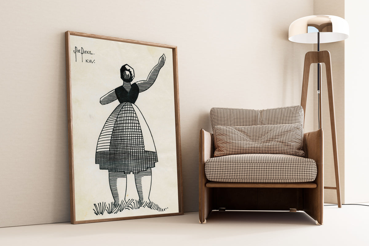 Karl Wiener — Die Dicke (The Stout Woman) | Modernist Illustration Print