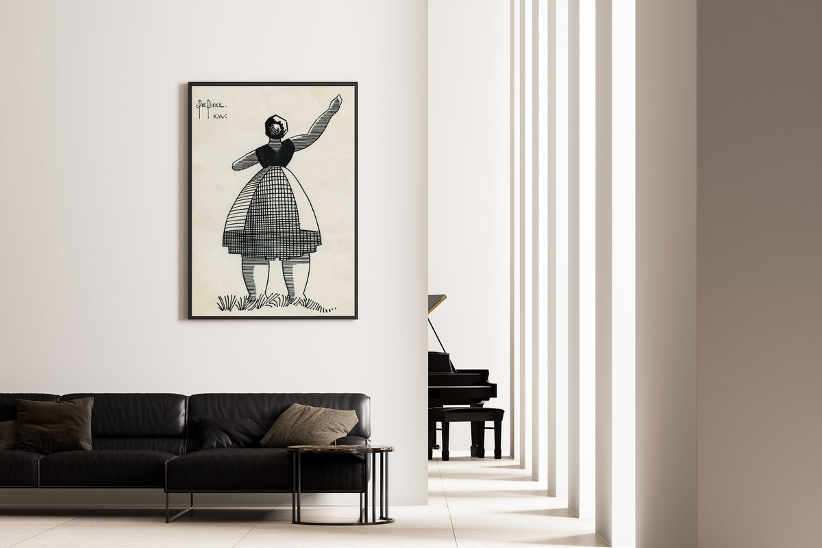 Karl Wiener — Die Dicke (The Stout Woman) | Modernist Illustration Print