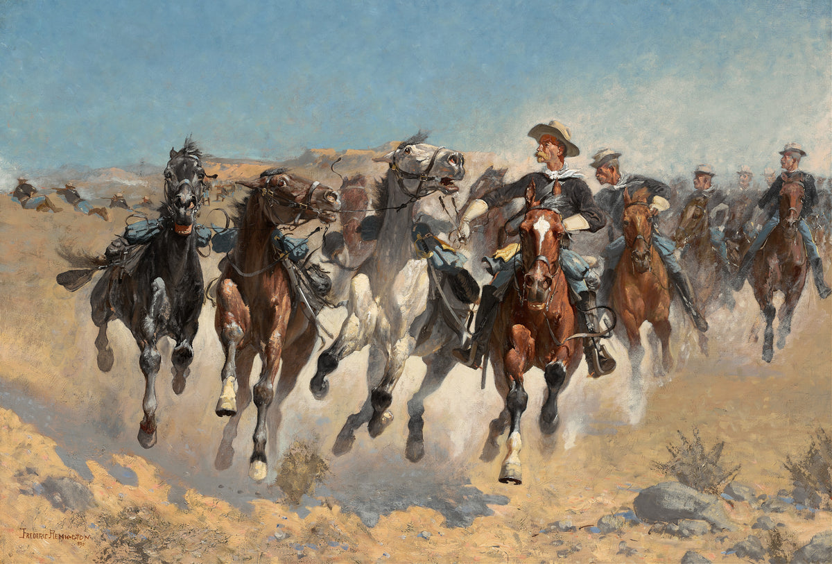 Frederic Remington — Dismounted: The Fourth Troopers Moving the Led Horses | Western Art Print