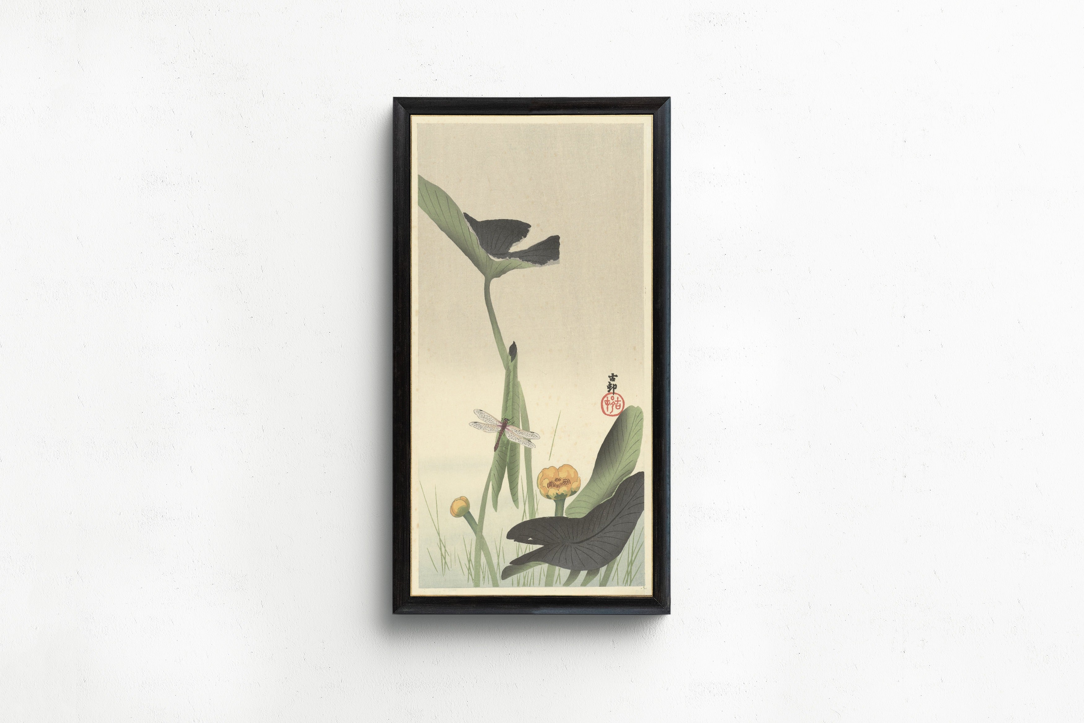 Ohara Koson — Dragonfly and Lotus | Japanese Bird & Flower Woodblock Print