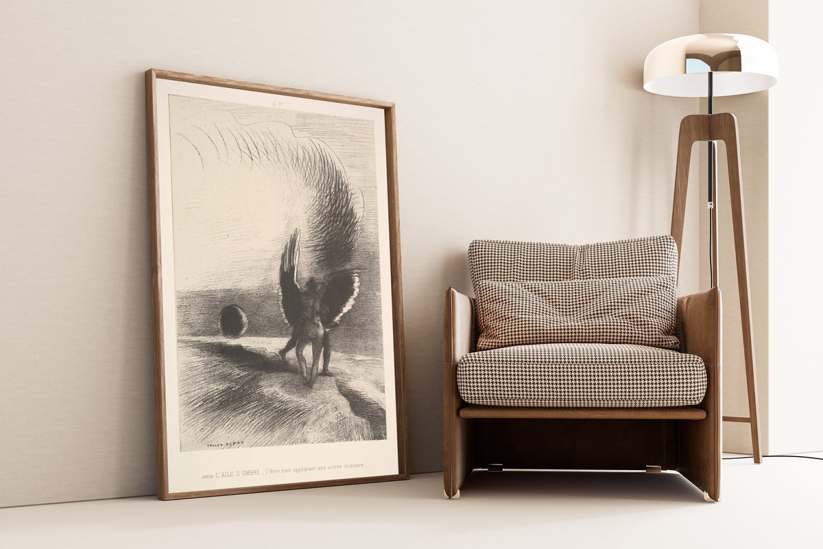 Odilon Redon — Dreams: In the Shadow of the Wing, the Black Creature Bit | Symbolist Art Print