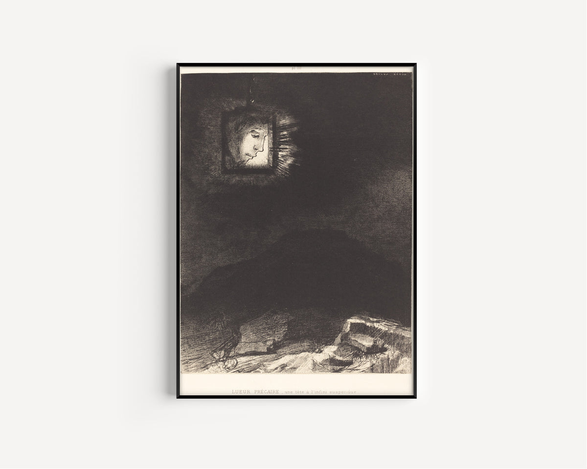 Odilon Redon — Dreams: Precarious Glimmering, a Head Suspended from Infinity | Symbolist Art Print