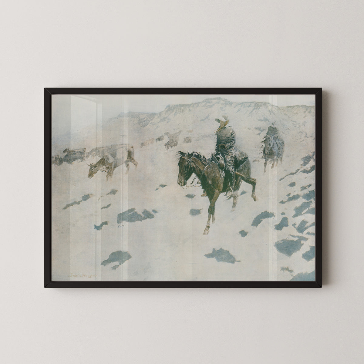 Frederic Remington — Drifting Before the Storm | Western Art Print