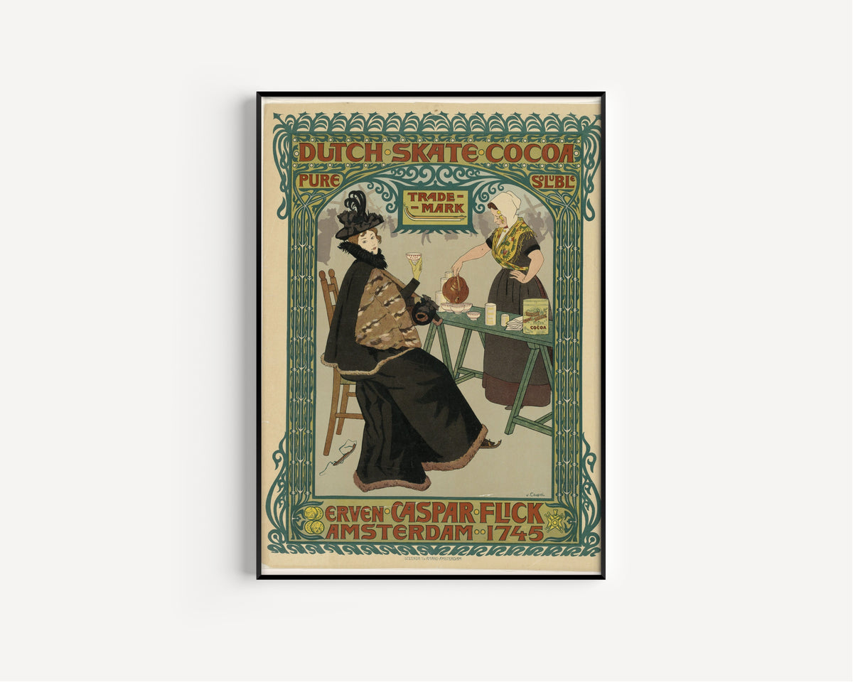 Johann Georg van Caspel — Dutch skate cocoa. Erven Caspar Flick | Vintage Poster Print
