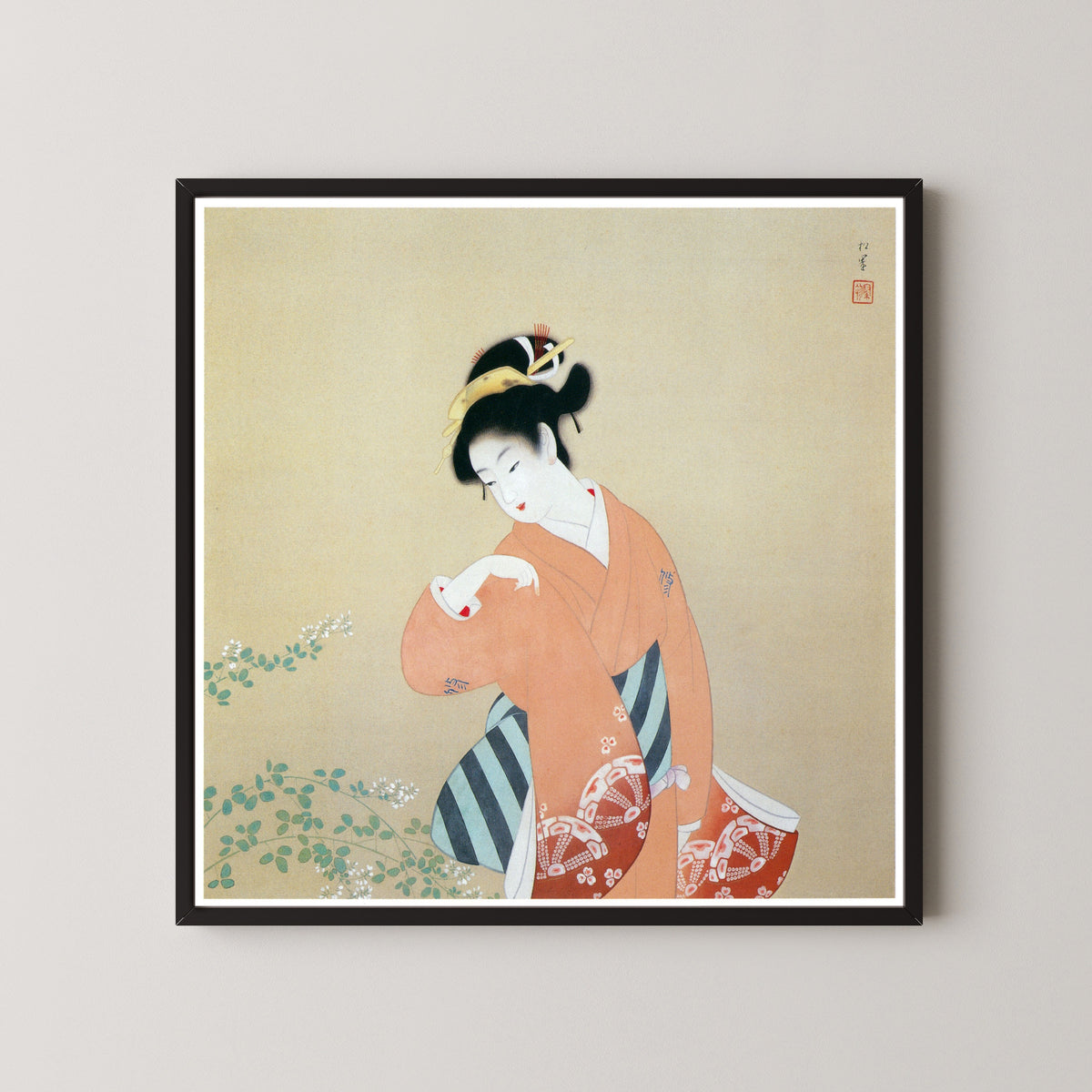 Early Autumn by Uemura Shōen — shown framed on a wall