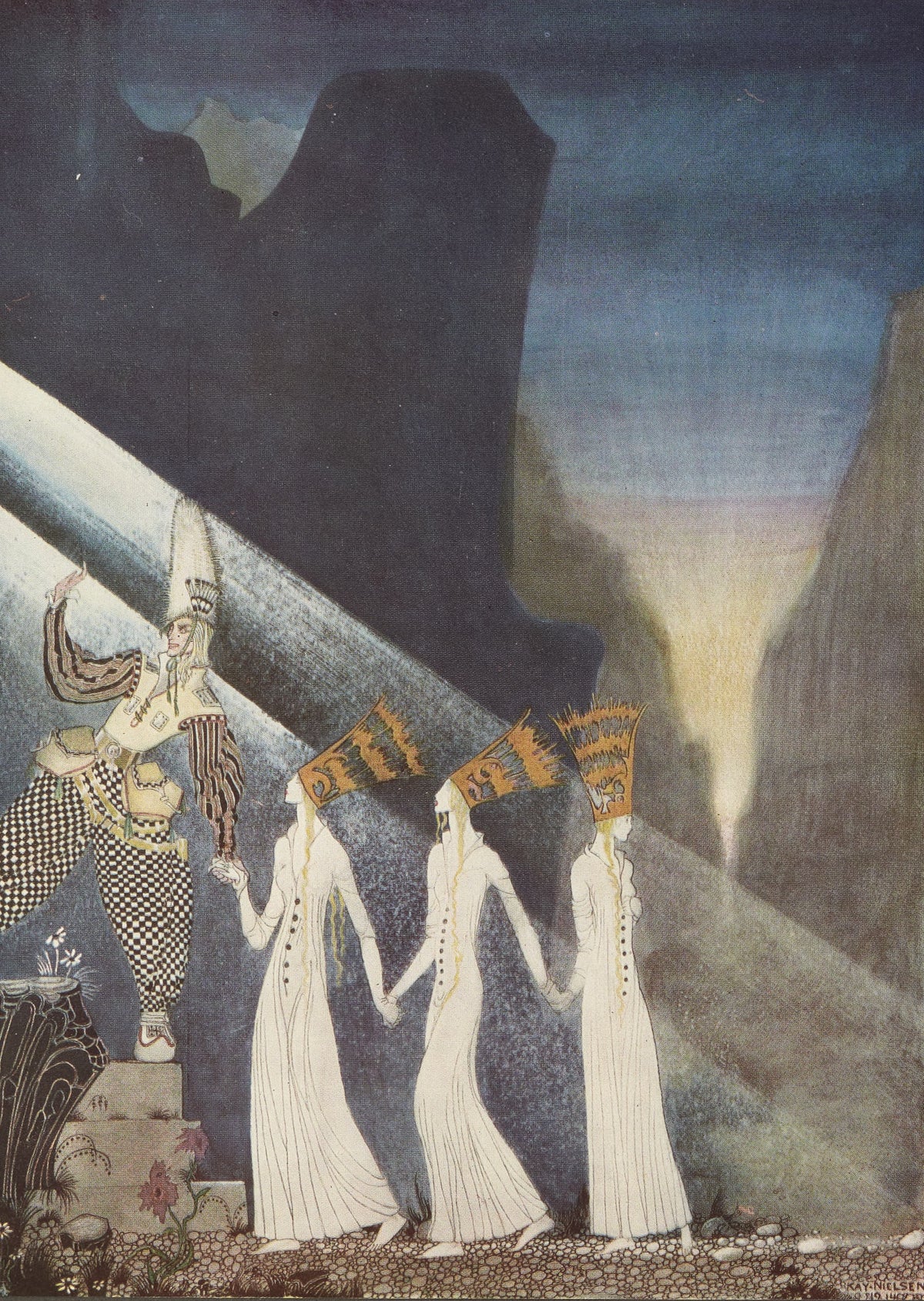 Kay Nielsen — East of the Sun and West of the Moon: The Captain and the Lieutenant Pulled Up the Princesses | Fairy Tale Illustration Print