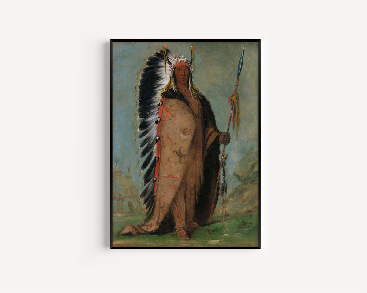 George Catlin — Ee-áh-sá-pa, Black Rock, a Two Kettle Chief | Western Art Print