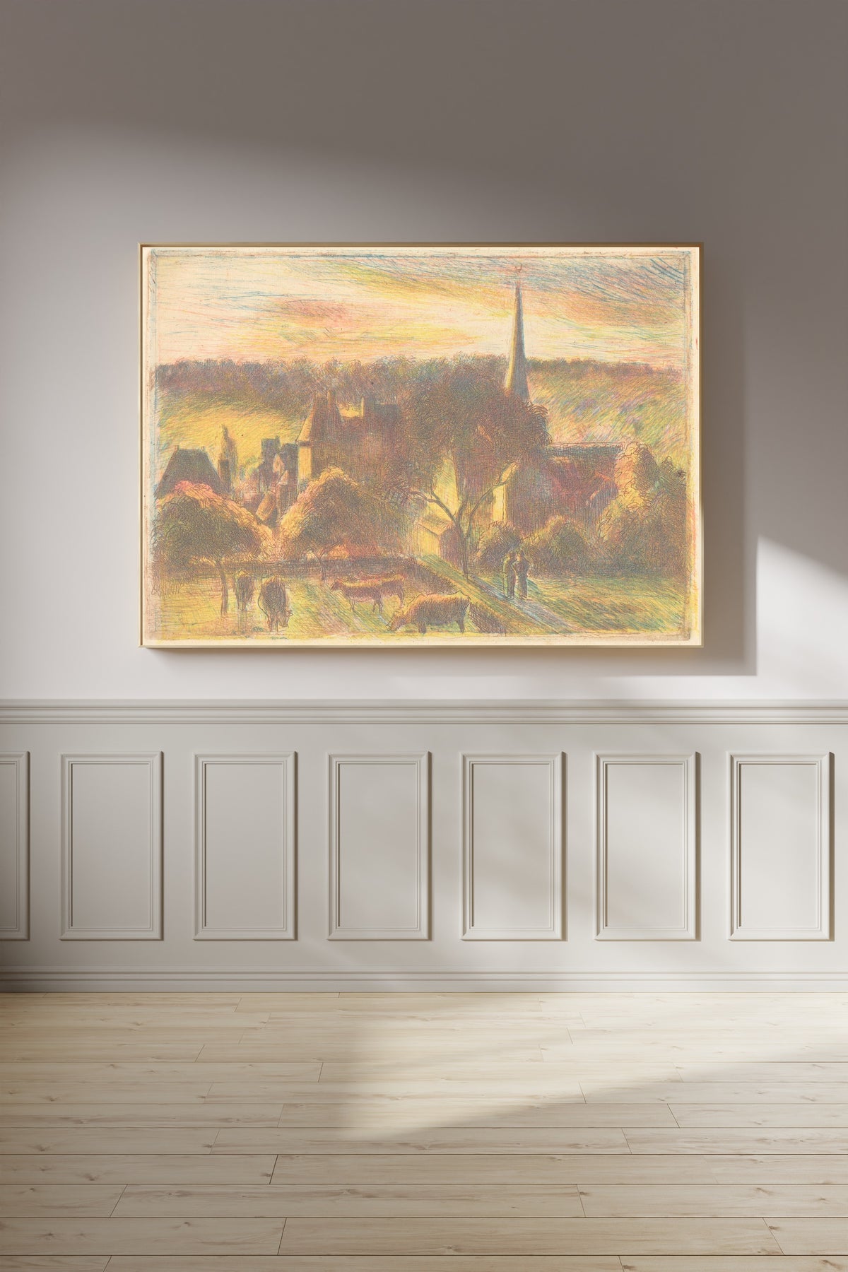 Camille Pissarro — Eglise et ferme d'Éragny (A Church and Farm at Éragny) | Fine Art Print