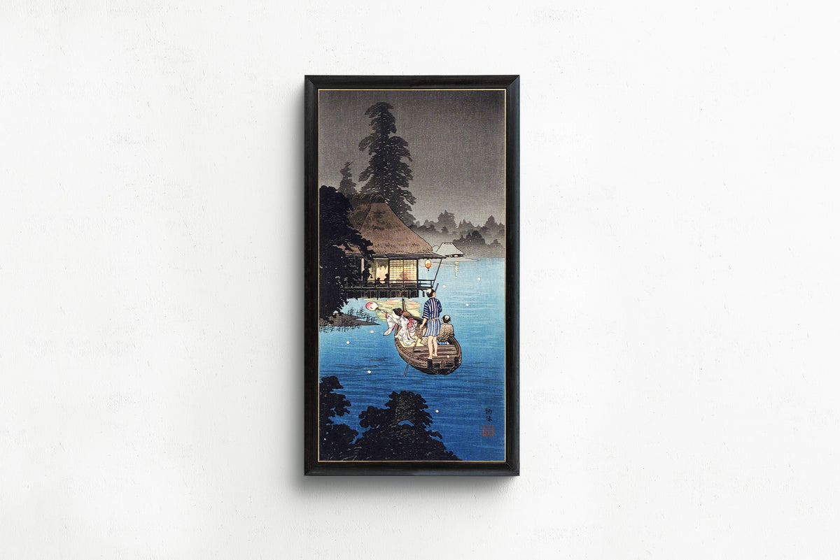 Takahashi Shotei — Enjoying Evening Cool (ca.1926–1927) | Japanese Woodblock Print (Shin Hanga)
