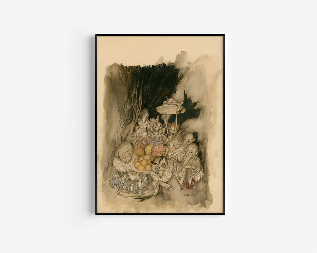 Arthur Rackham — Enter Several Strange Shapes, Bringing in a Banquet | Shakespeare Illustration Print