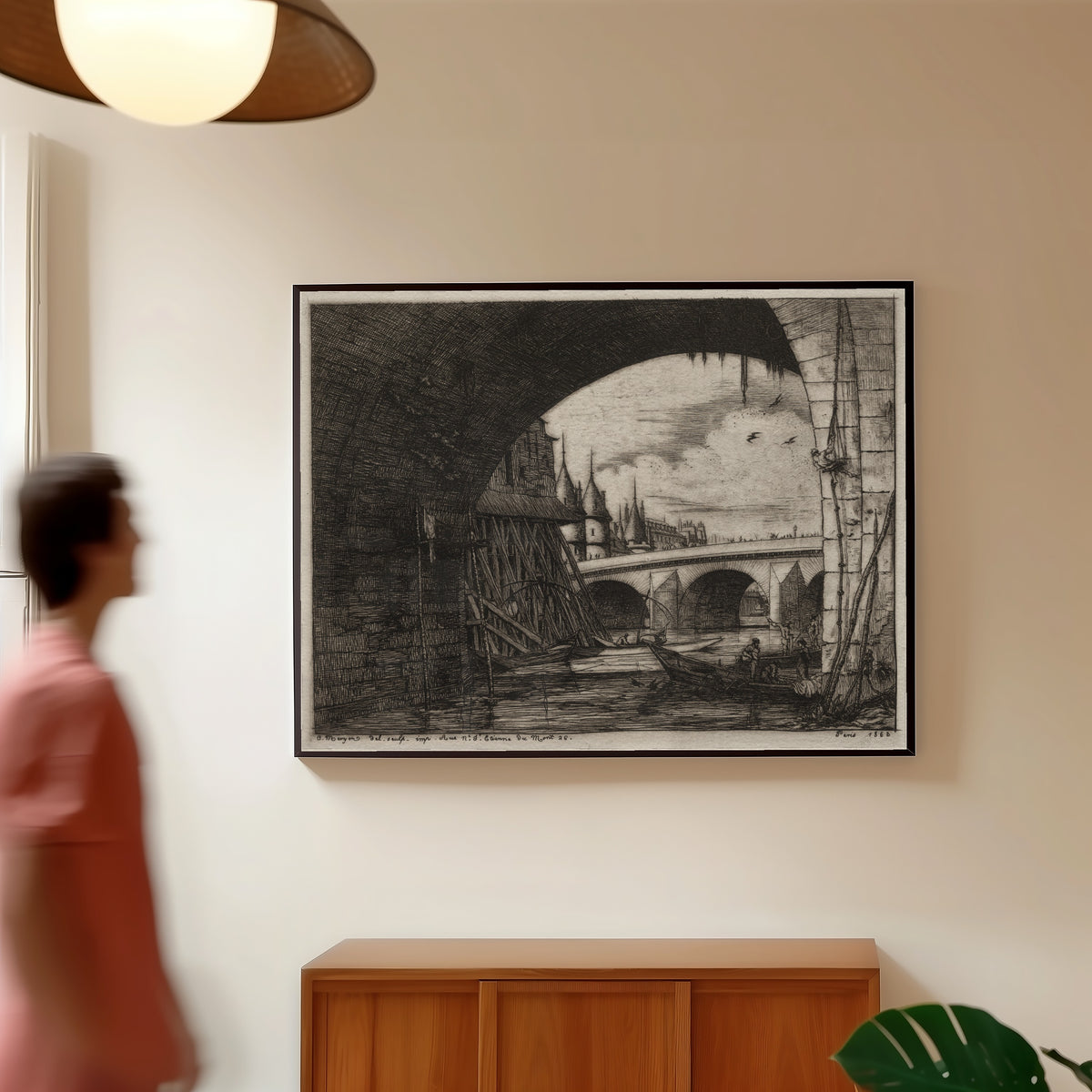 Charles Meryon — Etchings of Paris: An Arch of the Notre-Dame Bridge | Etching Print