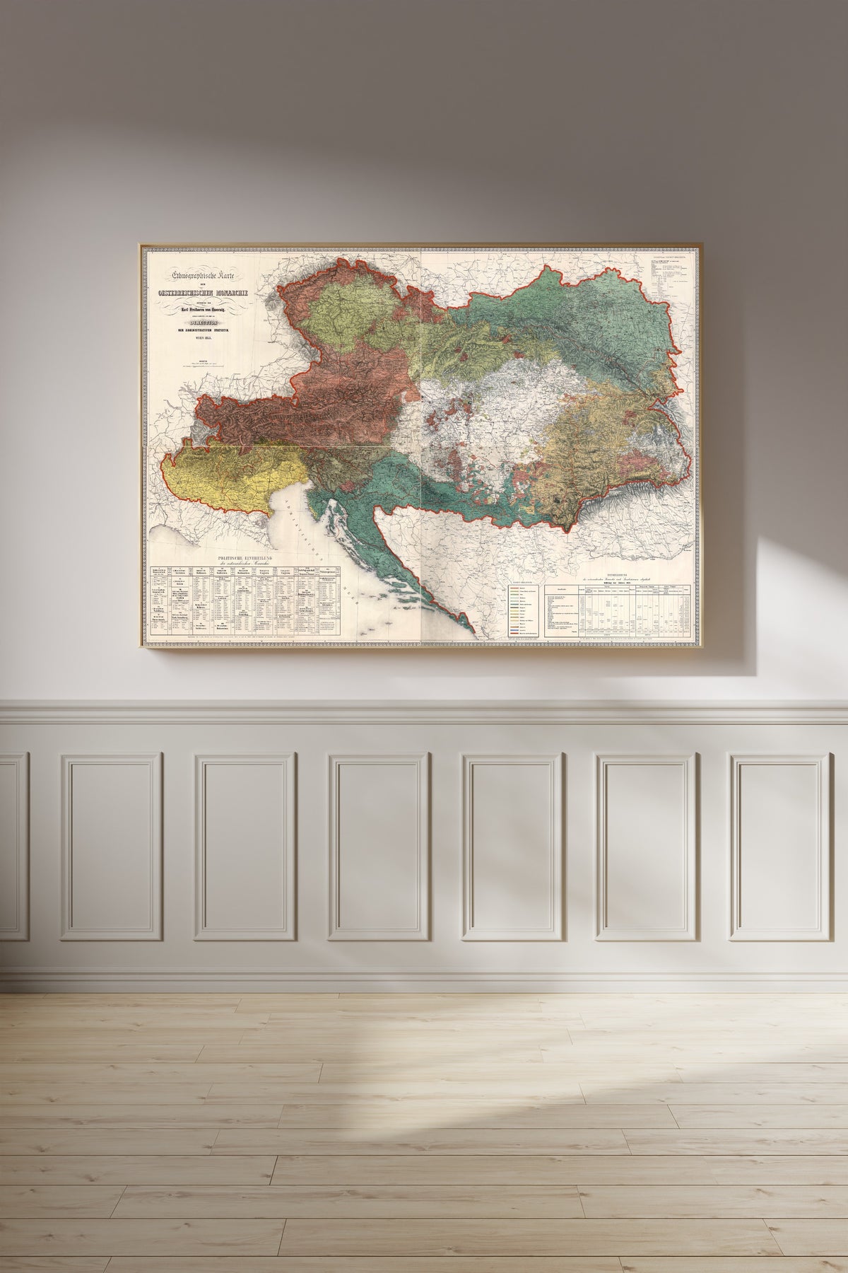 Karl von Czoernig — Ethnographic Map of the Austrian Monarchy | Antique Ethnographic Map Print
