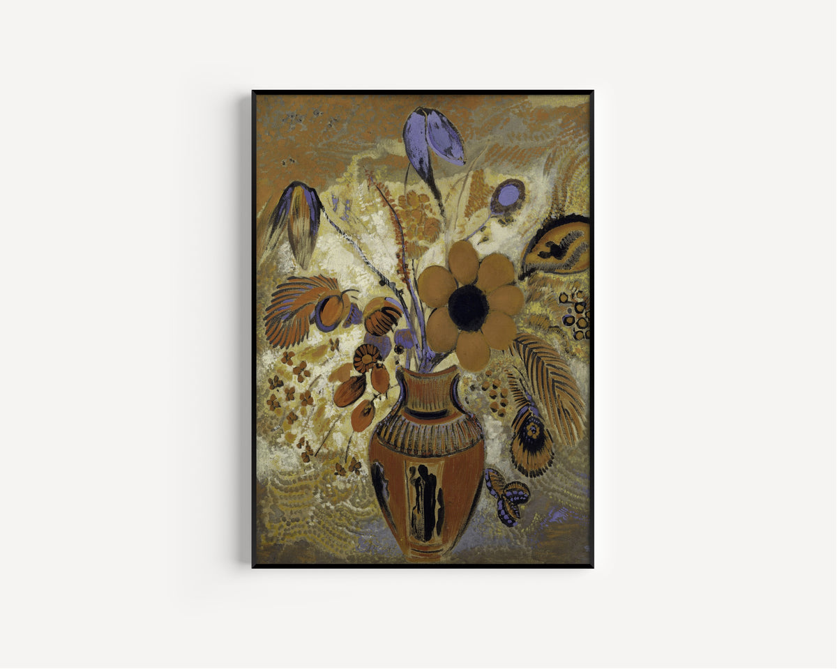 Odilon Redon — Etruscan Vase with Flowers | Symbolist Art Print