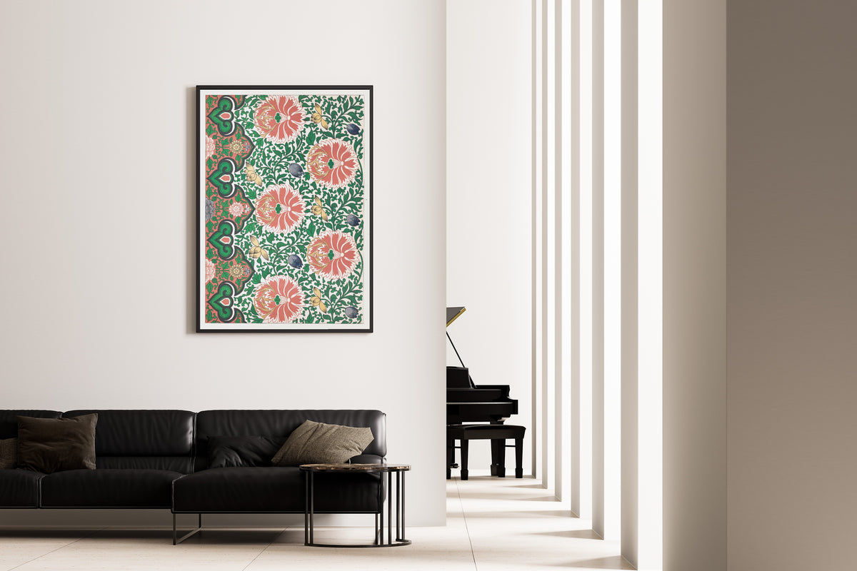 Owen Jones — Chinese Ornament: Coral Peonies on a White Ground | Ornament Plate Print