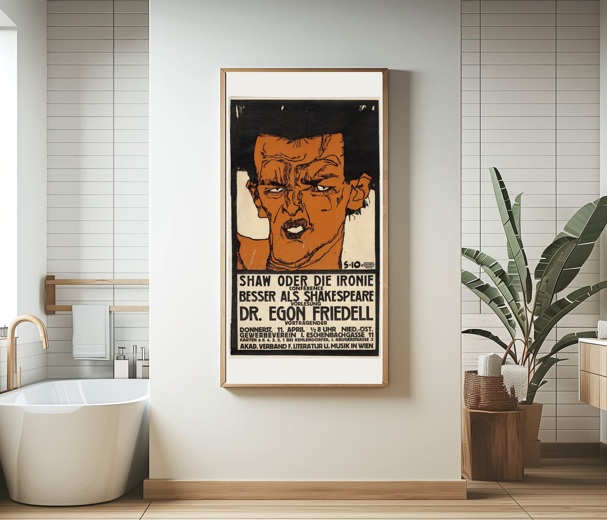 Egon Schiele — Shaw oder die Ironie (Poster for a Lecture by Egon Friedell) | Vintage Poster Print