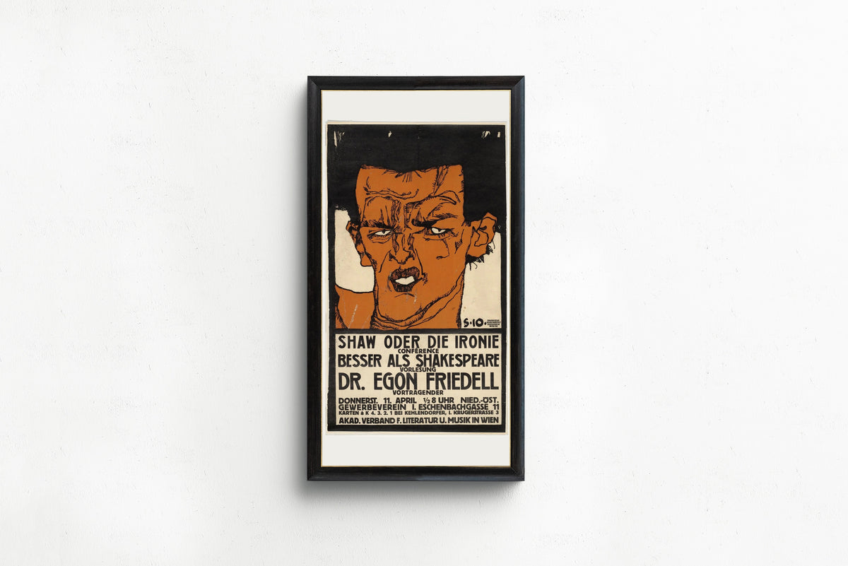 Egon Schiele — Shaw oder die Ironie (Poster for a Lecture by Egon Friedell) | Vintage Poster Print