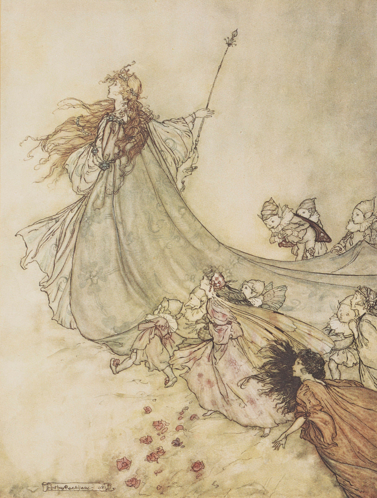 Arthur Rackham — Fairies, Away! We Shall Chide Downright If I Longer Stay | Shakespeare Illustration Print