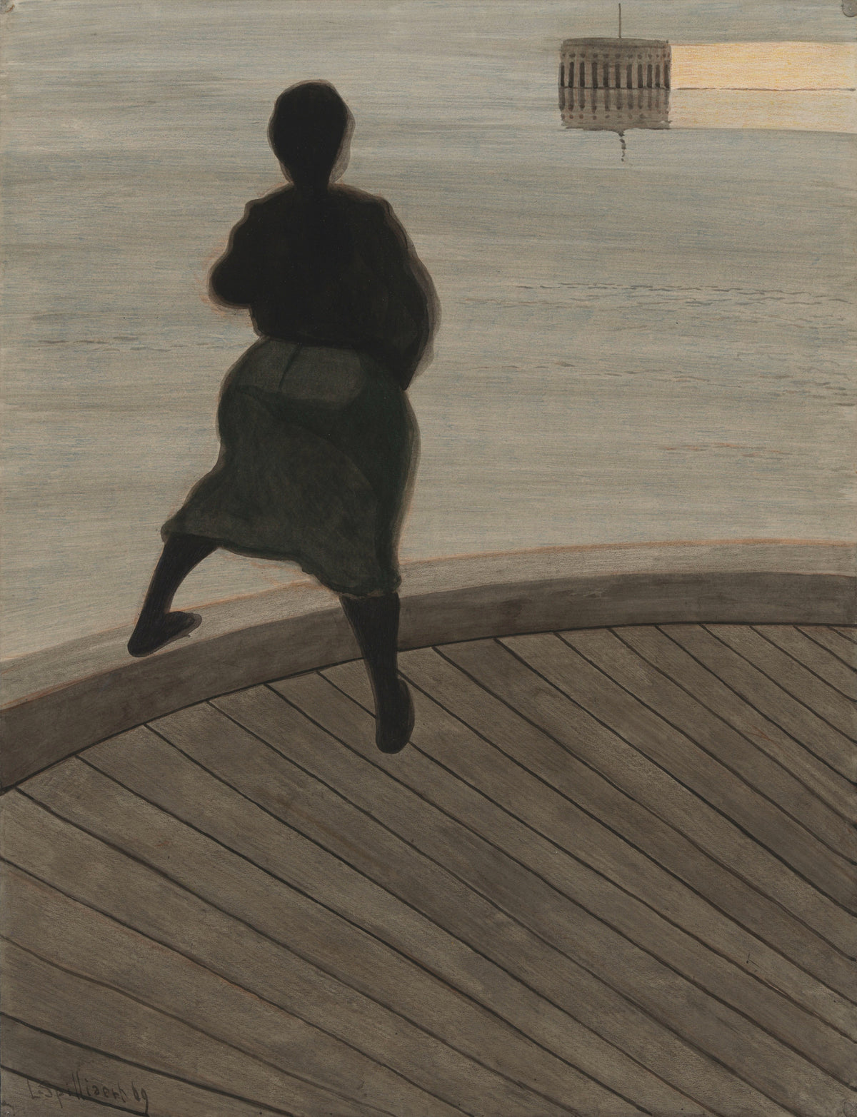 Léon Spilliaert — Femme de pêcheur sur le ponton | Symbolist Art Print