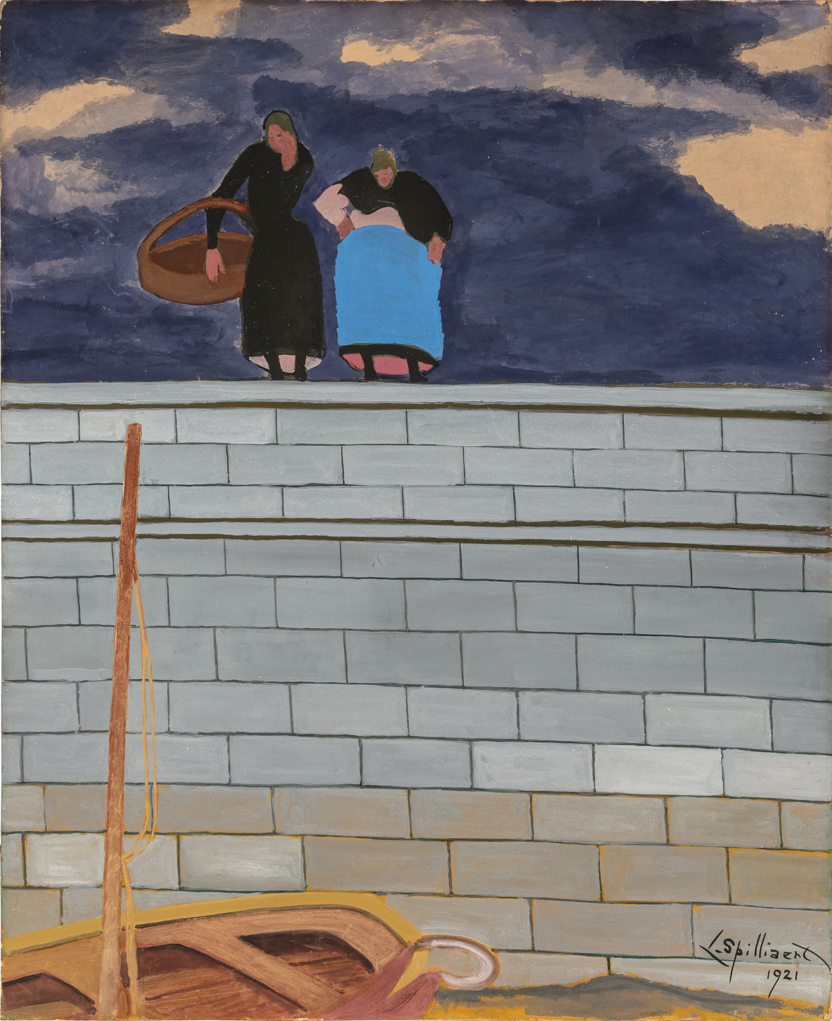 Léon Spilliaert — Femmes de pêcheur sur le quai | Symbolist Art Print