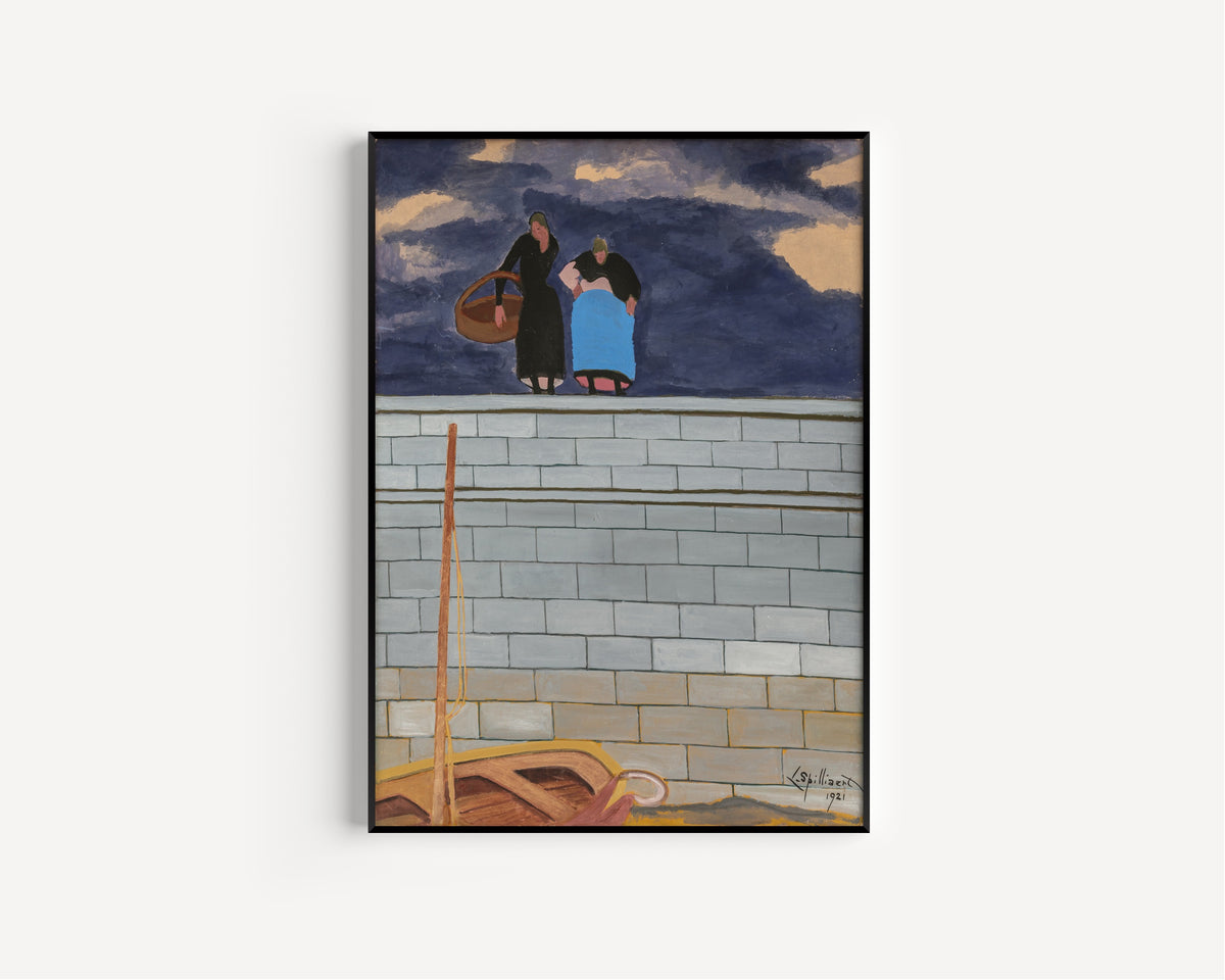 Léon Spilliaert — Femmes de pêcheur sur le quai | Symbolist Art Print