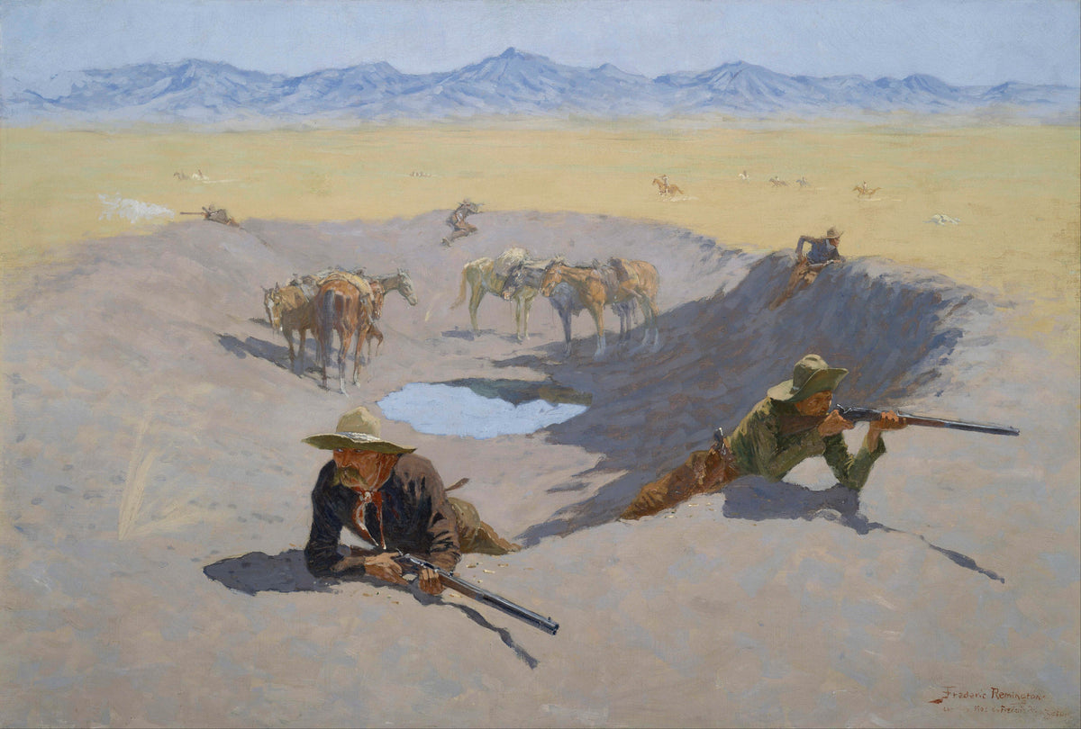 Frederic Remington — Fight for the Waterhole | Western Art Print