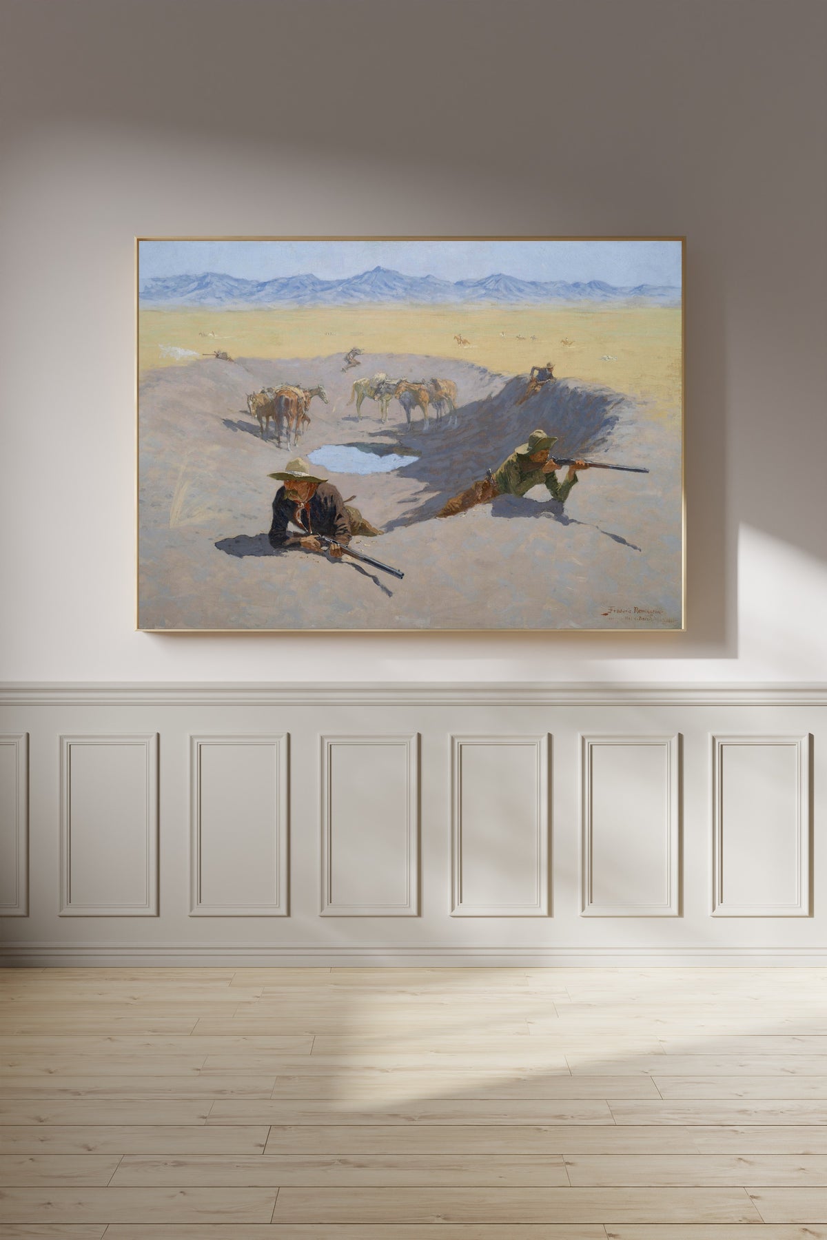 Frederic Remington — Fight for the Waterhole | Western Art Print