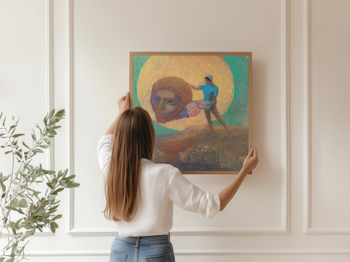 Odilon Redon — Figure Carrying a Winged Head (The Fall of Icarus) | Symbolist Art Print
