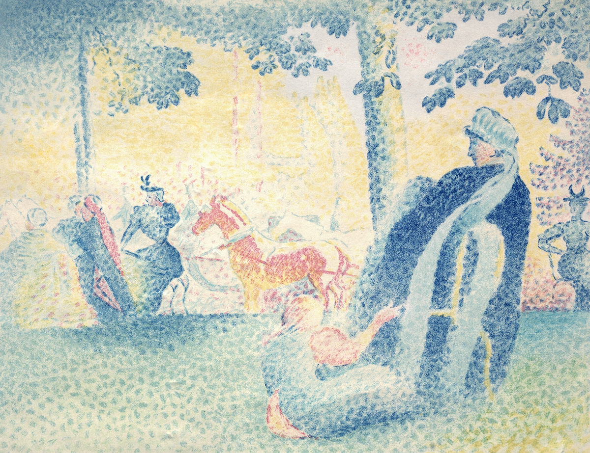 Henri-Edmond Cross — Figures beneath pines by the sea | Fine Art Print