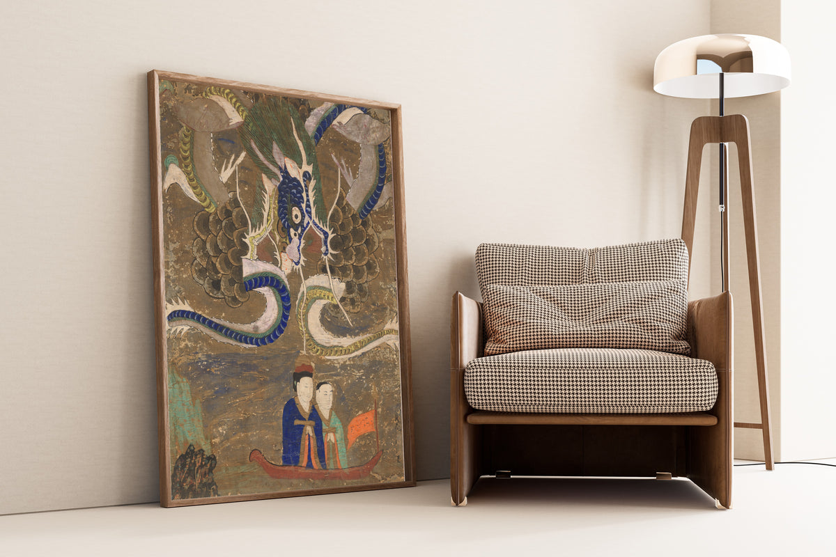 Korean painter (unidentified) — Figures with Dragons | Korean Painting Art Print