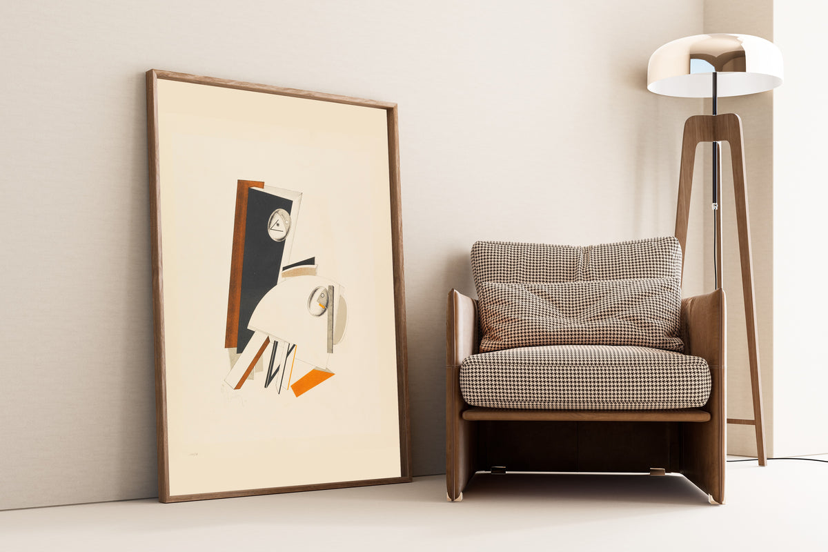 El Lissitzky — Figurines: The Anxious One (Ängstliche) | Constructivist Lithograph Print