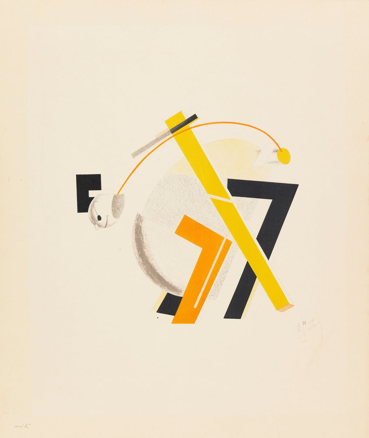 El Lissitzky — Figurines: The Old Man, His Head Two Steps Behind (Alter) | Constructivist Lithograph Print