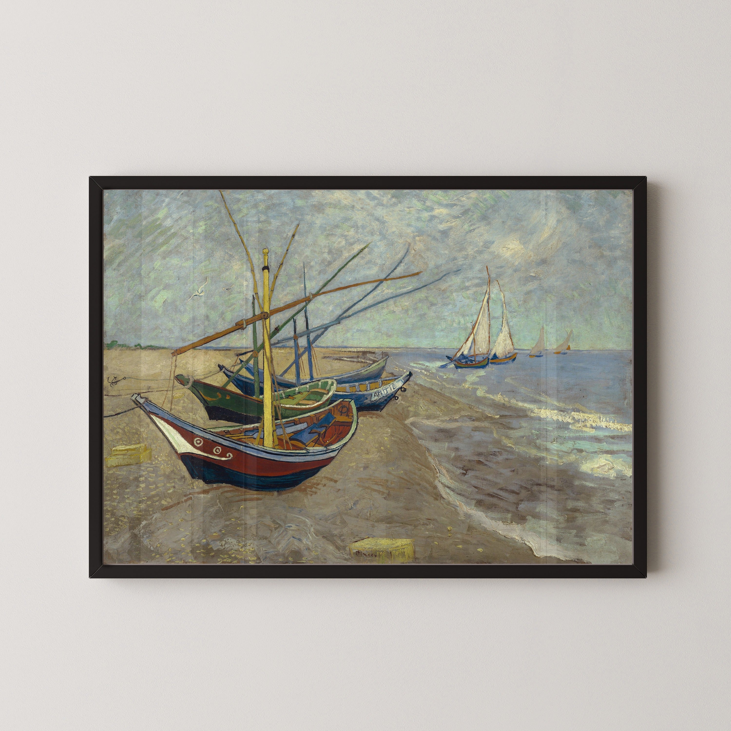 Vincent van Gogh — Fishing Boats on the Beach at Les Saintes-Maries-de-la-Mer | Fine Art Print