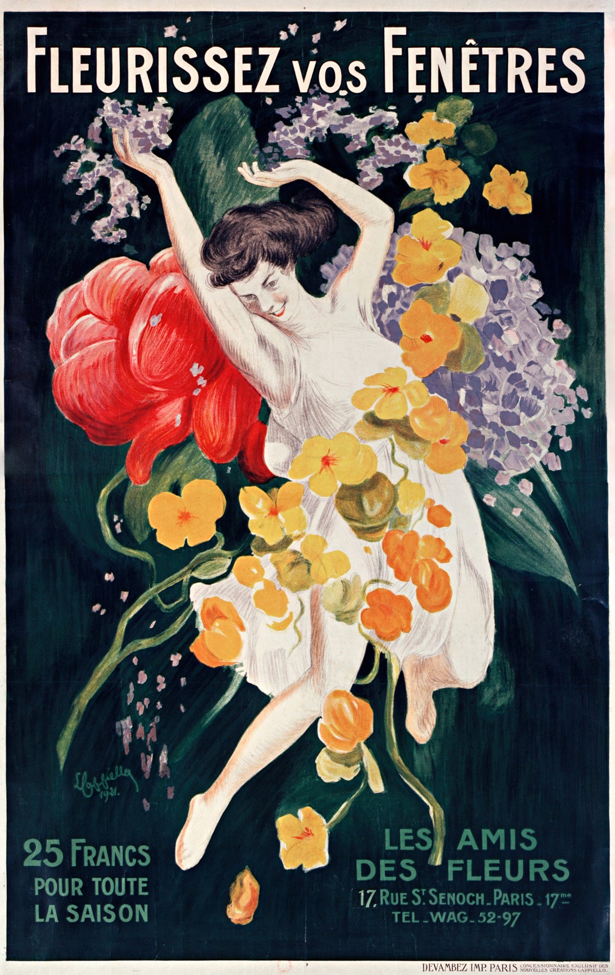 Leonetto Cappiello — Fleurissez vos fenêtres | Vintage Poster Print
