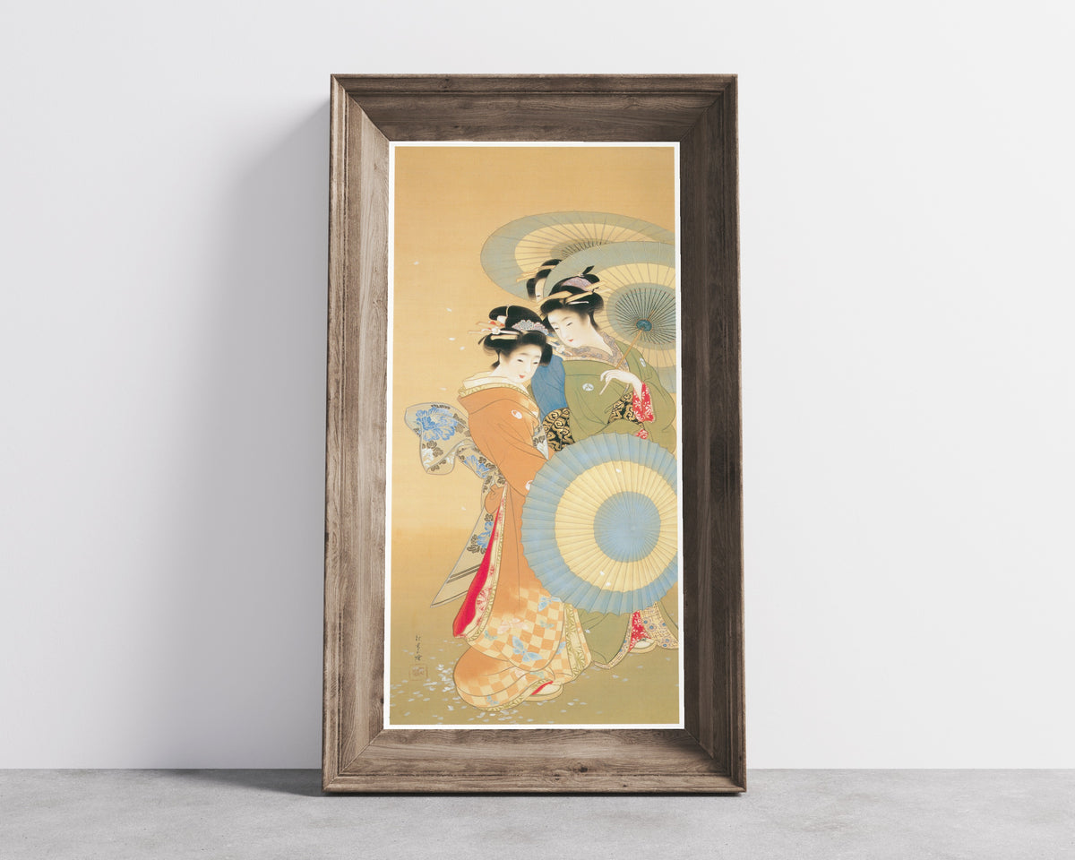 Flower by Uemura Shōen — shown framed on a wall