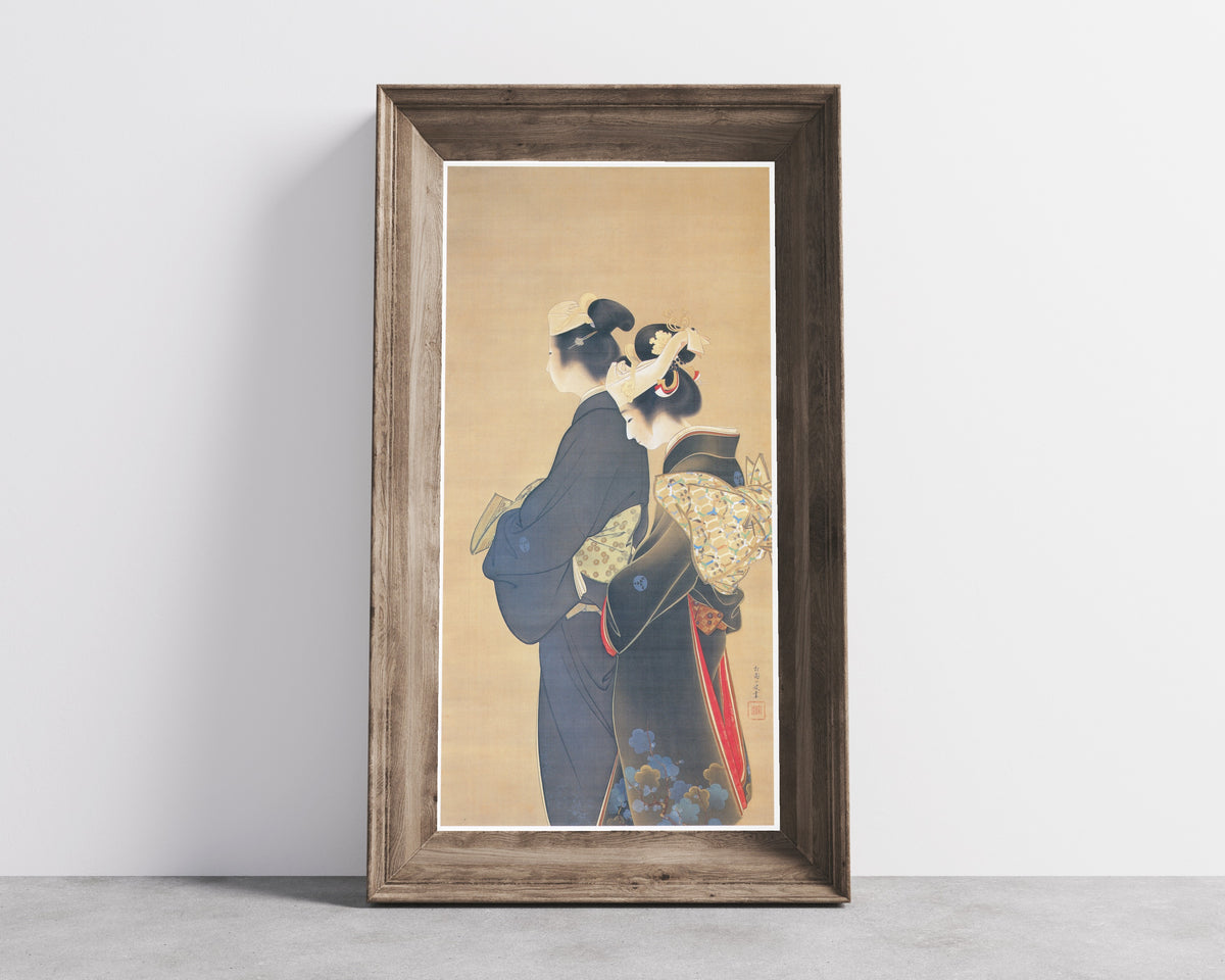 Flower of Life by Uemura Shōen — shown framed on a wall