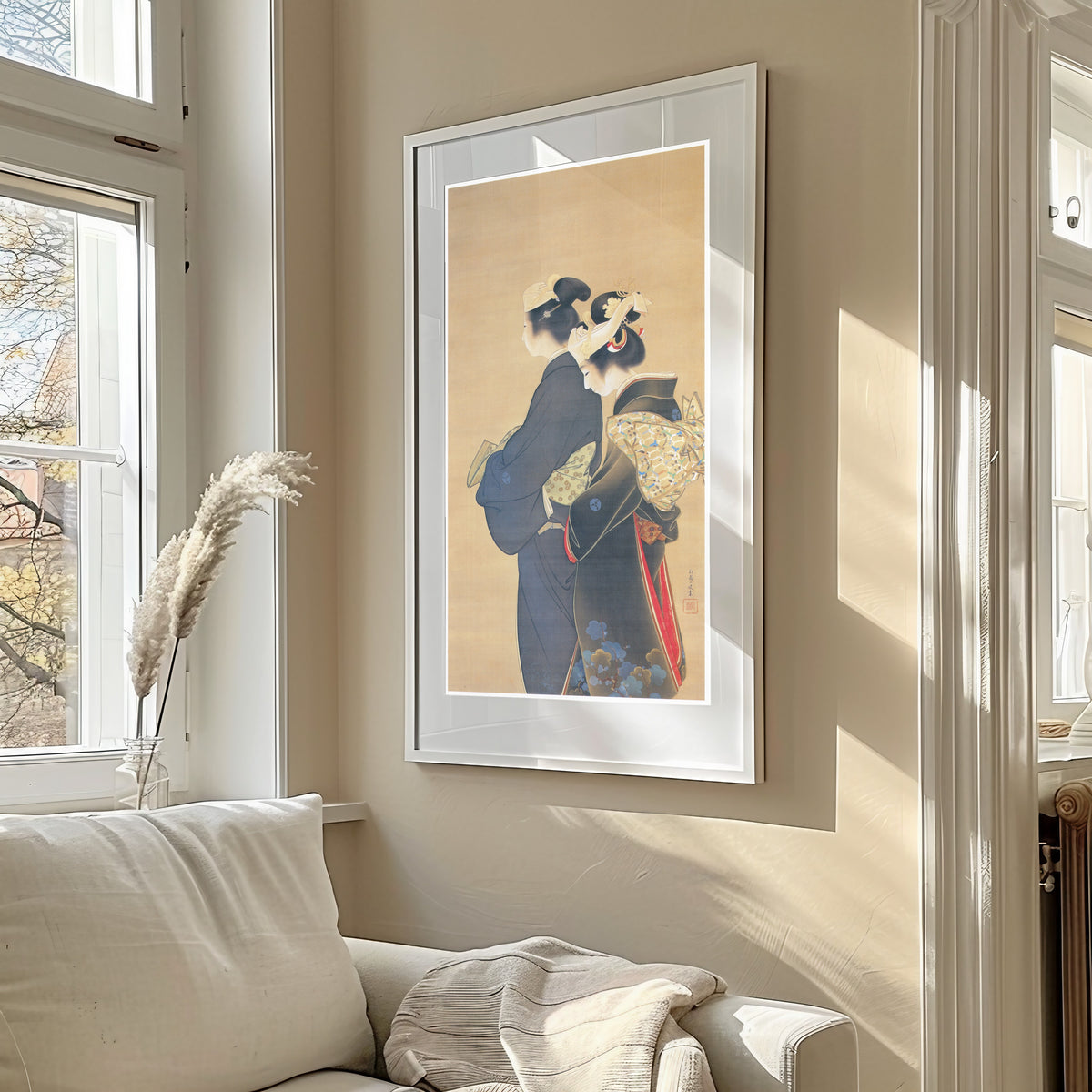 Flower of Life by Uemura Shōen — shown framed on a wall