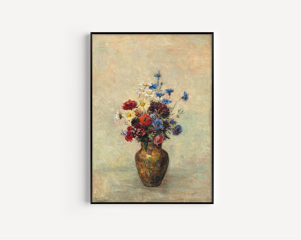 Odilon Redon — Flowers in a Vase (Cornflowers and Daisies) | Symbolist Art Print