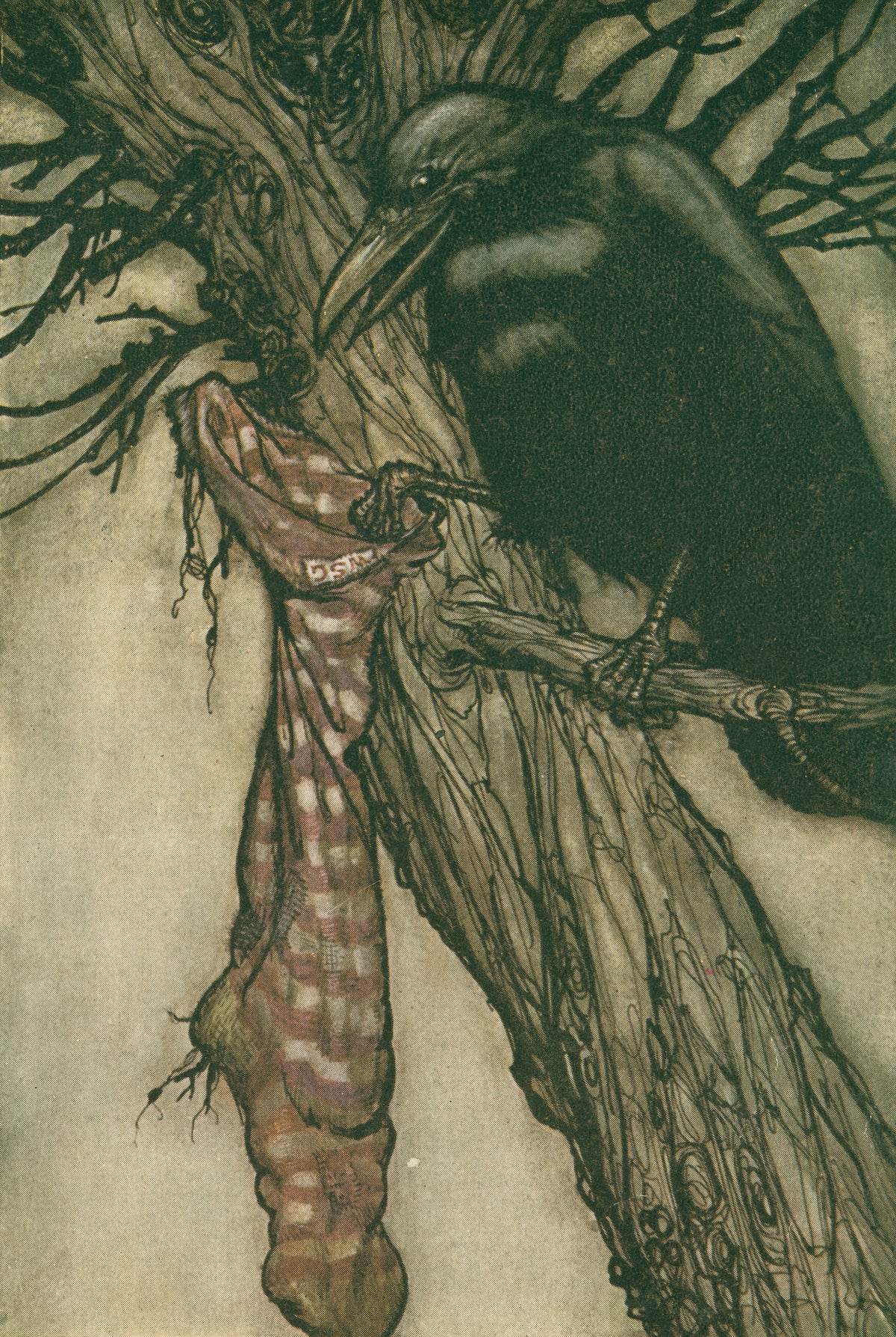 Arthur Rackham — For Years He Had Been Quietly Filling His Stocking | Fairy Tale Illustration Print