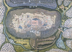 Jaipur school — Fortified City of Ranthambhor | Indian Painted Map Print