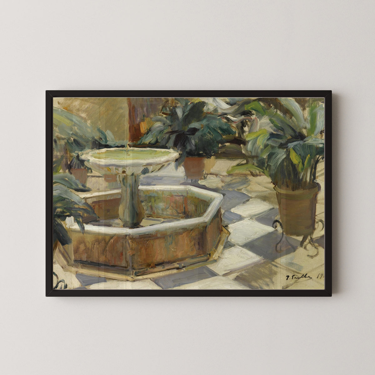 Joaquín Sorolla — Fountain in a Sevillian Courtyard | Fine Art Print