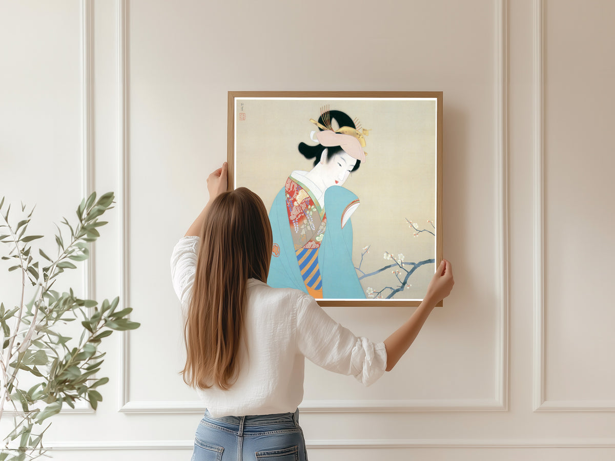 Fragrance of Spring by Uemura Shōen — shown framed on a wall