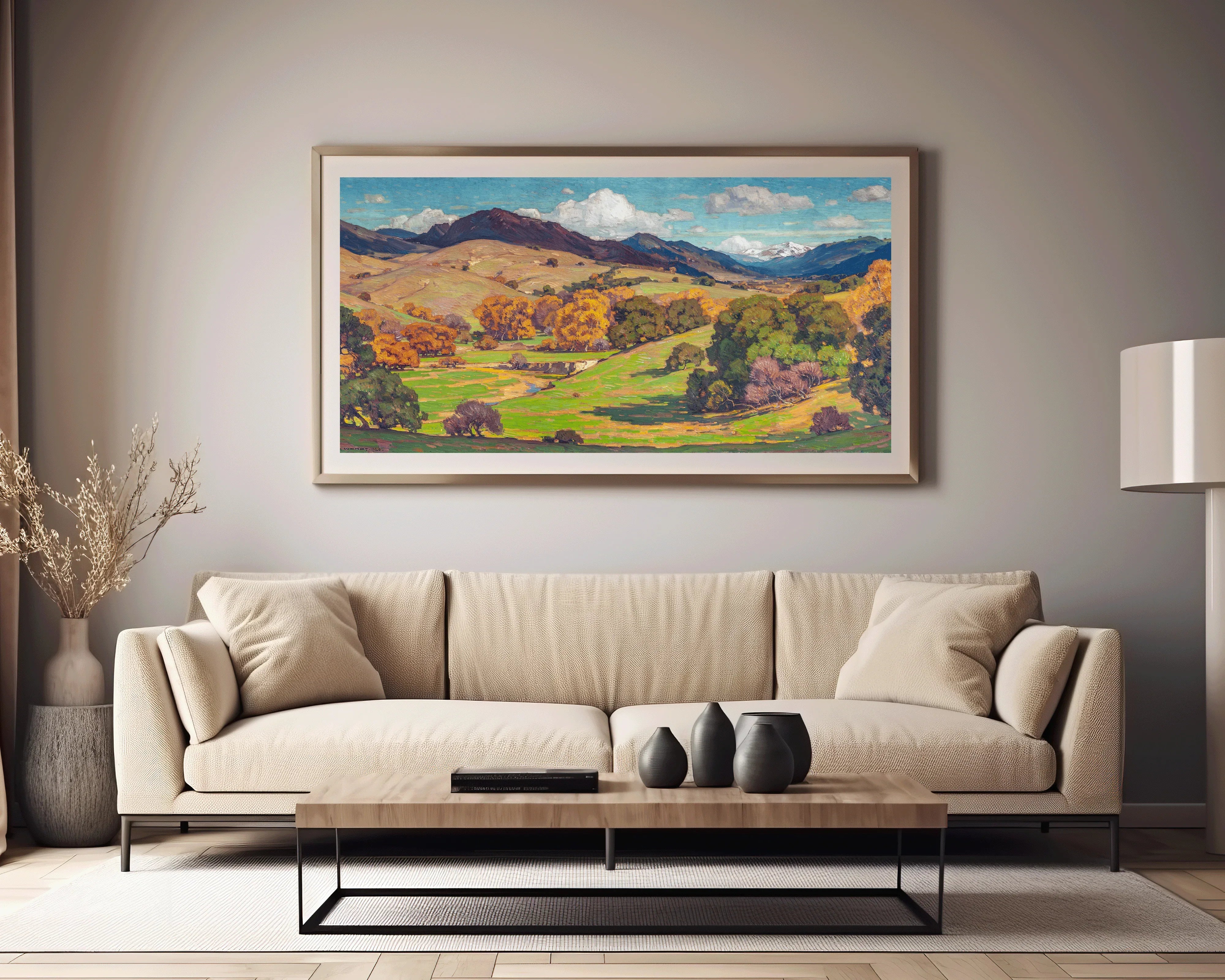 William Wendt - California Landscape Vintage American Art, Framed or Unframed (2x1)